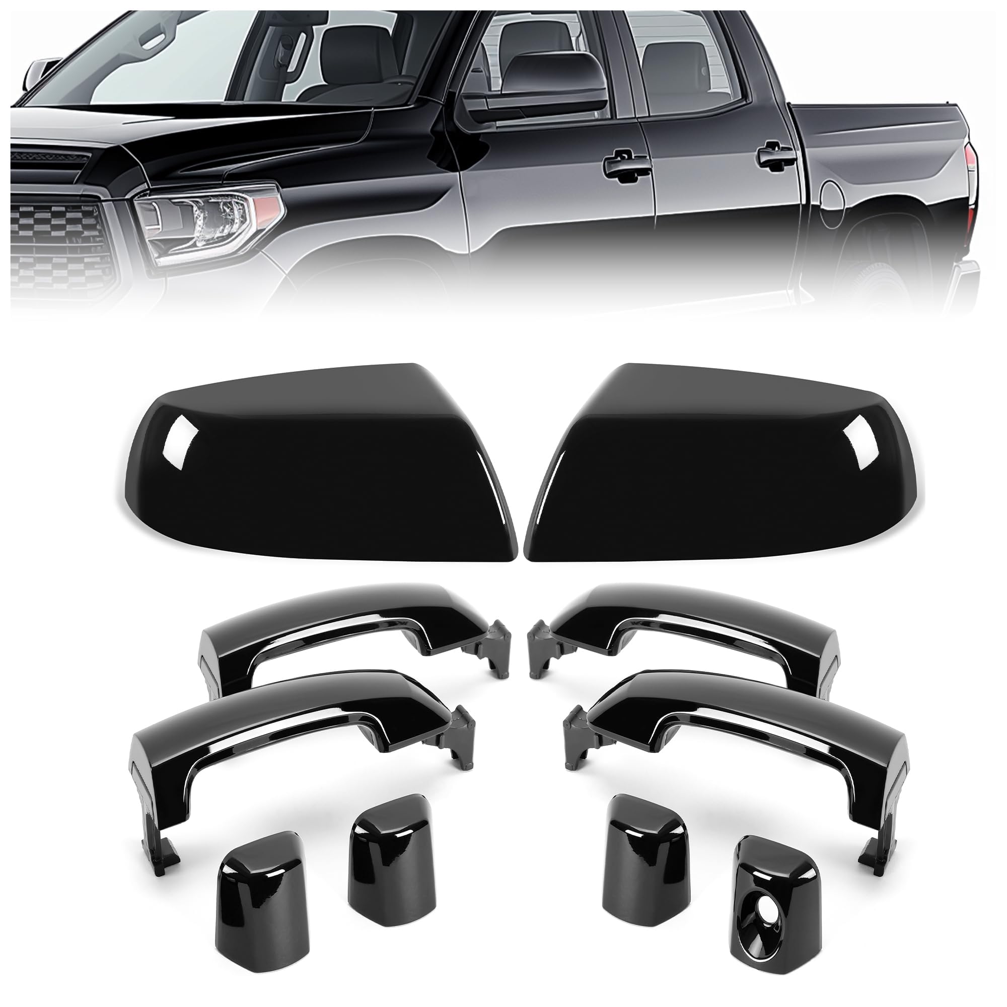 Amazon.com: Kojem Black 202 Door Handles & Mirror Covers Kit